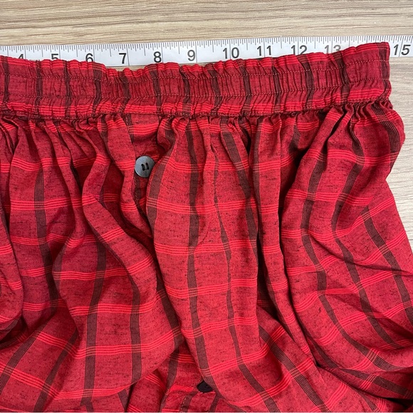 Jr. Priorities Vintage 80s Red Plaid Button Front Preppy Midi Skirt - Picture 7 of 9